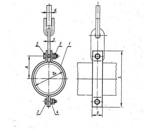Хомуты укороченные горизонтальных трубопроводов в Гродно