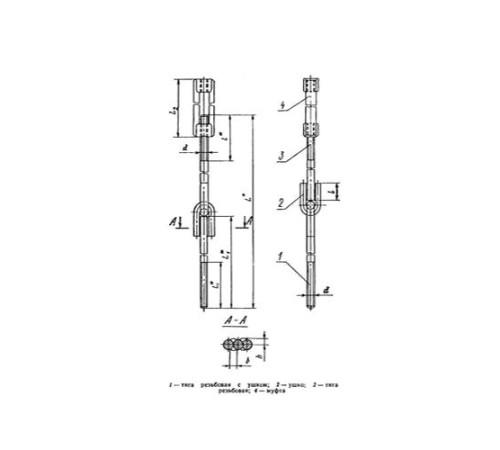 Тяги шарнирные резьбовые с муфтой для трубопроводов в Гродно