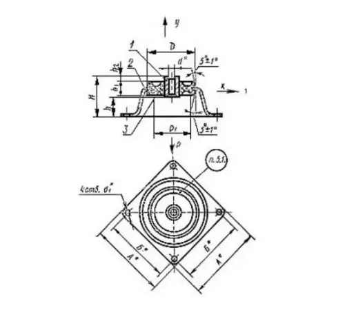 Амортизаторы приборные резинометаллические чашечные в Гродно