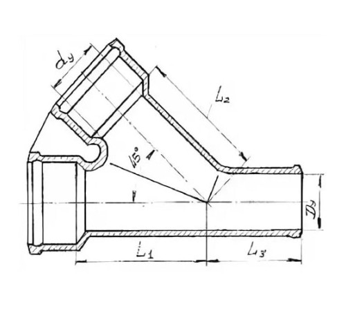 Косые чугунные тройники 45° в Гродно с доставкой по Беларуси