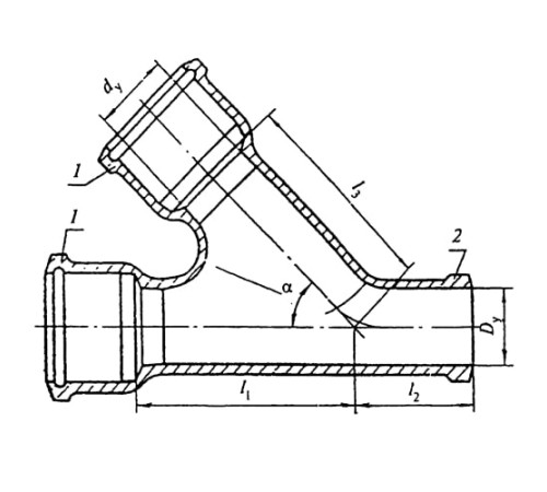 Косые чугунные тройники 60 градусов в Гродно