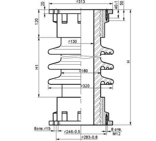 Фарфоровые армированные покрышки ПНК для конденсаторов в Гродно