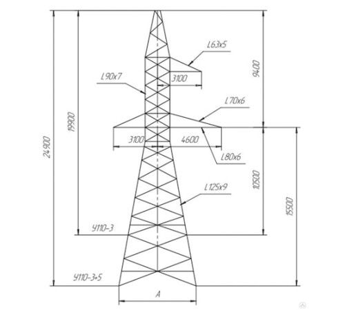 Промежуточно-угловые опоры ЛЭП в Гродно с доставкой по Беларуси