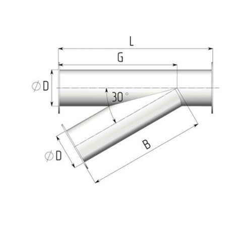Титановые неравнопроходные косые тройники в Гродно
