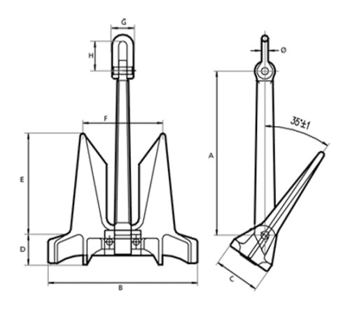 Якоря HHP для судостроения в Гродно
